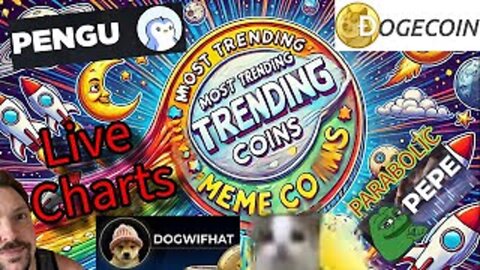 Watching Live Charts of Most Trending Meme Coins of Today! #doge #pepe #pengu #dogwifhat