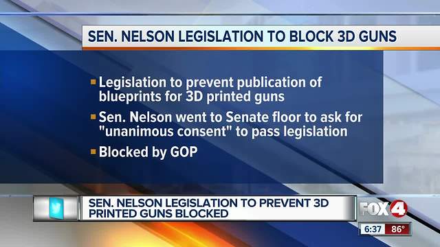 Sen. Bill Nelson wants to prevent 3D blueprints online