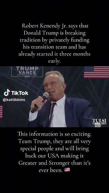 RFK JR- Trump Started Building His Transition Team 3 Months Ago