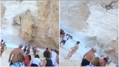 Isola di Zante: frana in spiaggia ferisce i bagnanti