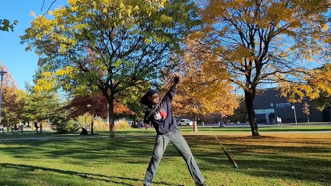 flow in Christie Pits with rope dart