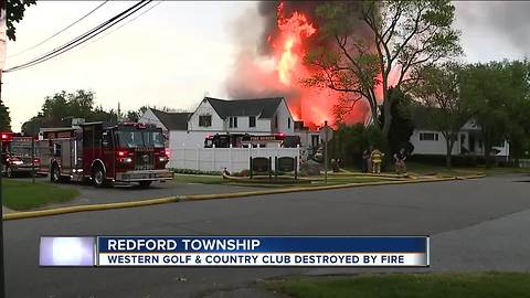 Firefighters battling massive fire at Western Golf and Country Club in Redford Township