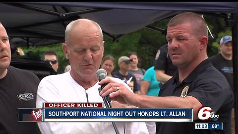 Father of Lt. Allan gives emotional speech