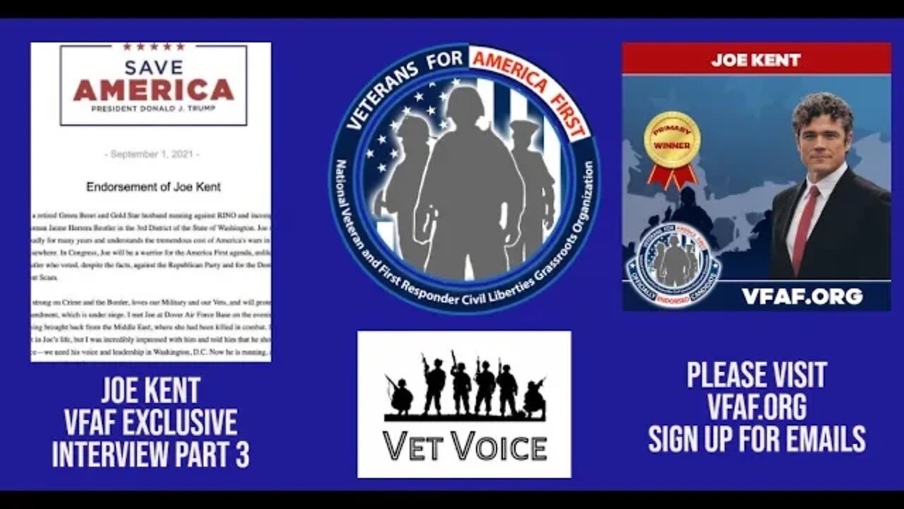 JOE KENT - Exclusive Veterans For America First Interview PART 3 - American Jobs