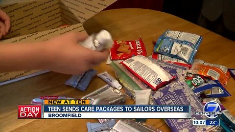 Broomfield teen makes care packages for service members