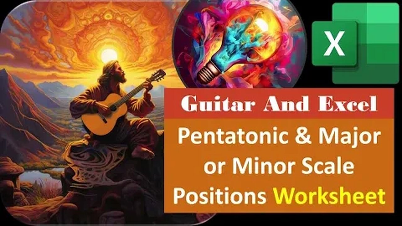 Pentatonic & Major or Minor Scale Positions Worksheet 2300 Guitar & Excel