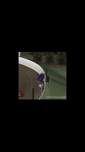 Crazy Big Block Modified Driver Stuck in Wall at Knoxville Raceway! iRacing Dirt #iracing #shorts