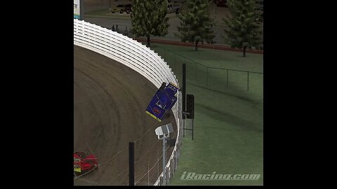 Crazy Big Block Modified Driver Stuck in Wall at Knoxville Raceway! iRacing Dirt #iracing #shorts