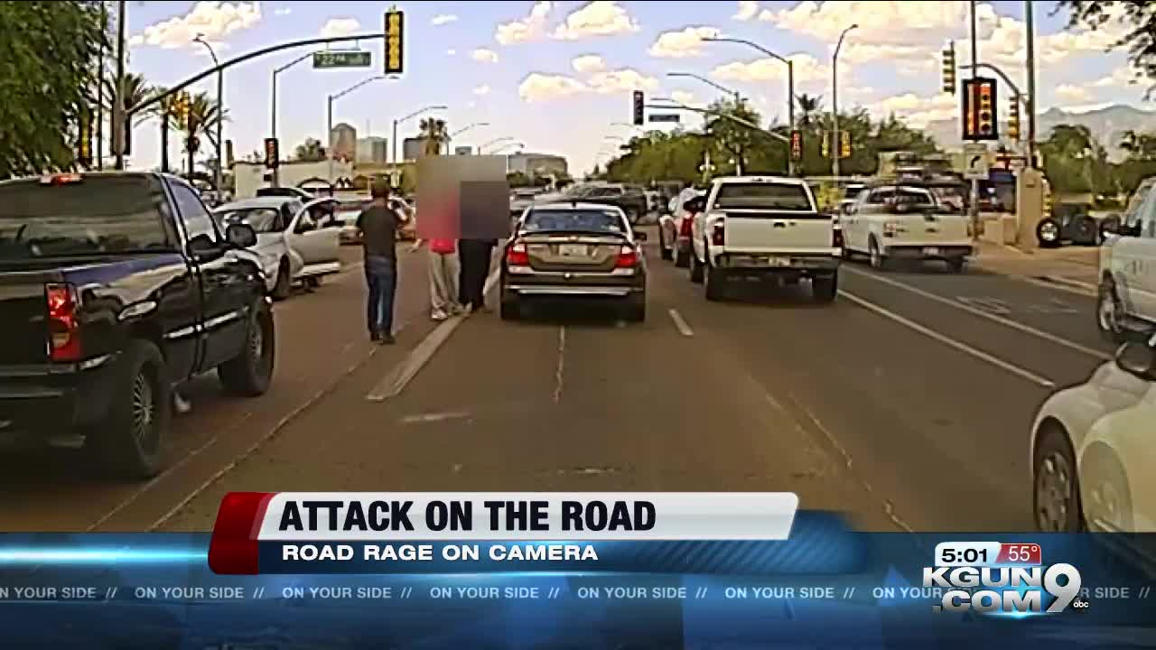 Road rage knifing caught on video