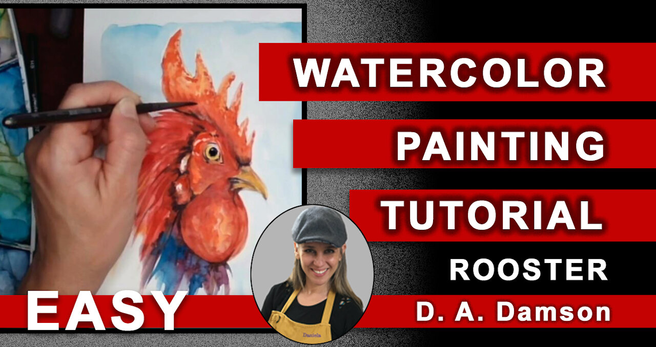 Easy Watercolor Painting Tutorial for Beginners Step by Step ROOSTER