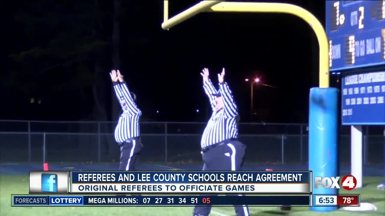 Local football referees reach agreement with Lee County