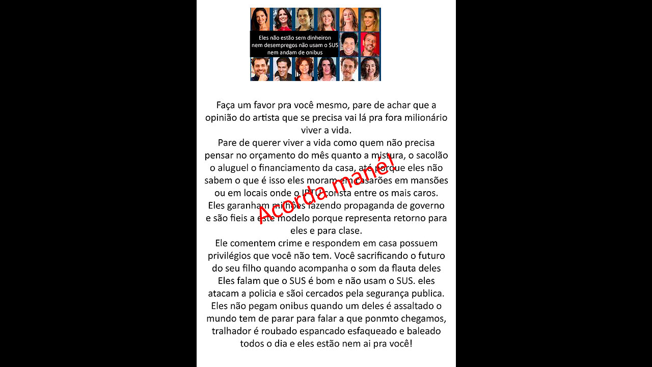 ENTENDA UMA COISA O TEMPO TODO A MÍDIA TE MANIPULA