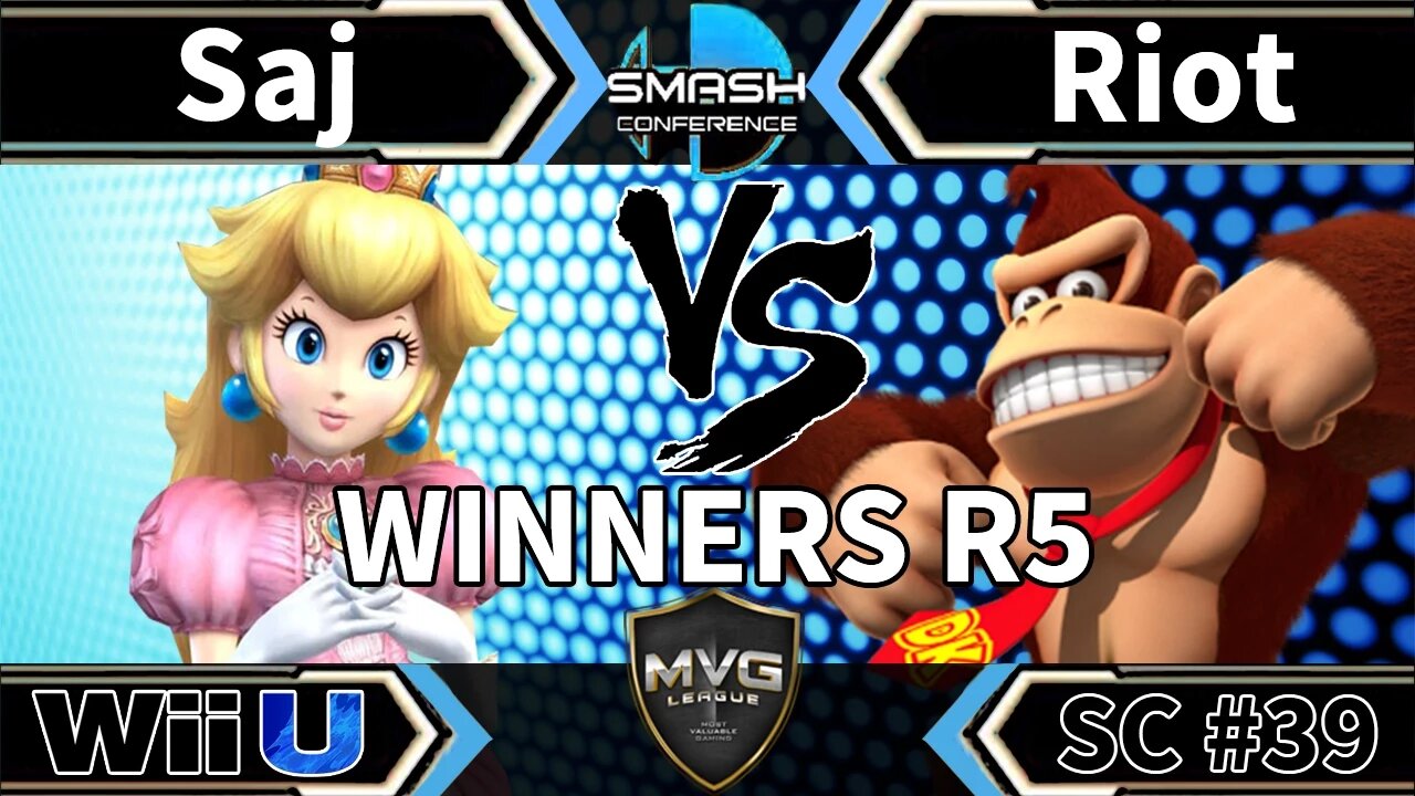 Saj (Peach) vs. Riot (Donkey Kong) - SSB4 Winners R5 - Smash Conference 39