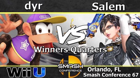 MVG|dyr (Diddy Kong) vs. CT|Salem (Bayonetta) - Wii U Winners Quarters - SC:67