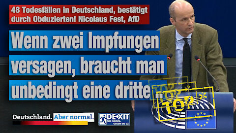 48 Todesfaellen in Deutschland bestaetigt durch Obduzierte! Nicolaus Fest AfD