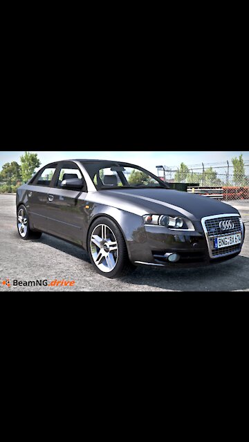Audi A4 B7 (with airbags) vs T-80 - CrashCamTV #beamng #fyp #audi #airbags #shorts