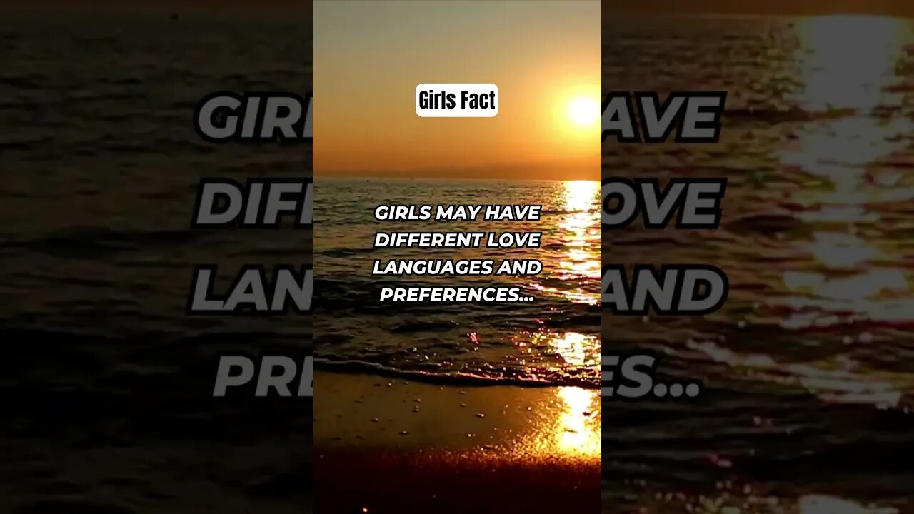 Girls may have different love languages and preferences #shorts #girlfacts #psychologyfacts