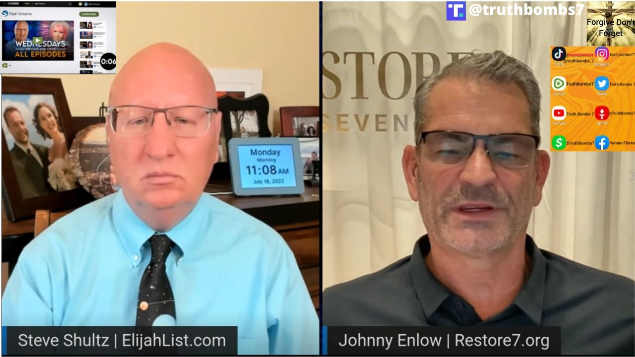 7/18/2022 Elijah Streams Steve Shultz With JOHNNY ENLOW VAX/Trump Return/World Wake Up!