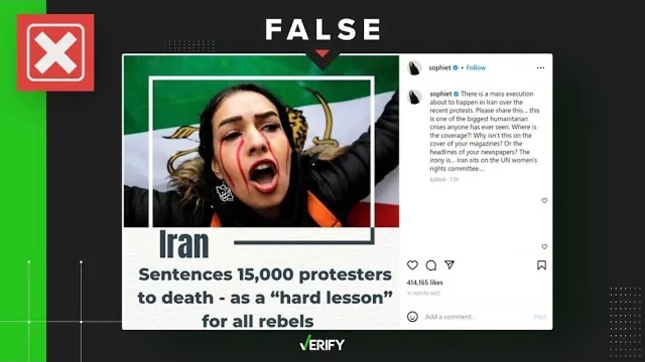 False Claim About 15k Iran Protesters Executions Goes Viral With Help From Celebrities & Politician