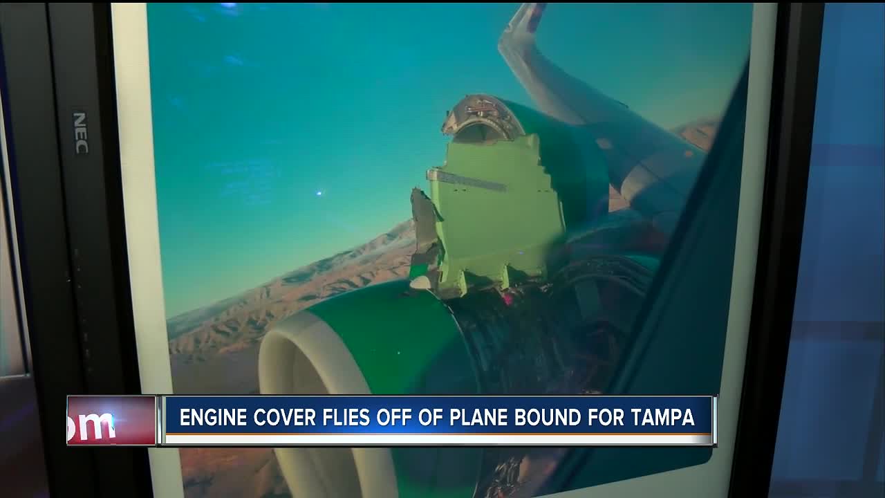 Frontier flight bound for Tampa forced to return to Las Vegas airport after engine cover rips off