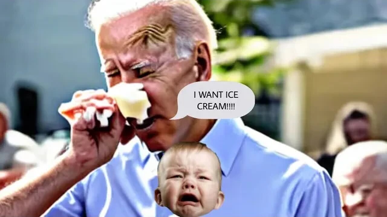 Joe Biden rushing to get Ice cream then falls down! AGAIN!
