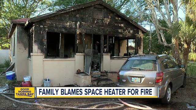 Family blames space heater for fire that destroyed home in St. Pete