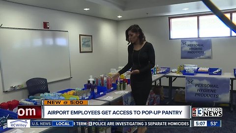 TSA agents at McCarran get pop-up pantry during government shutdown