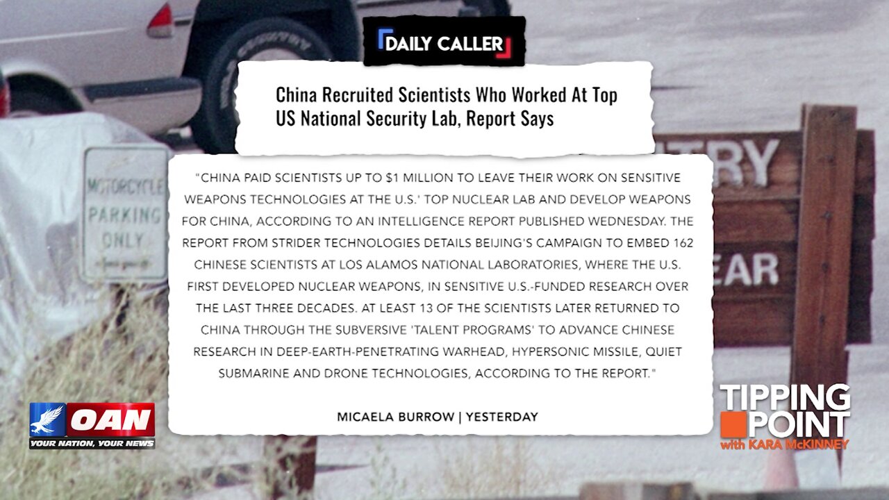 Tipping Point - China Recruited Scientists Who Worked at Top U.S. National Security Lab