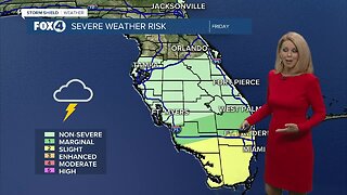 More showers and storms by Friday night lingering into Saturday