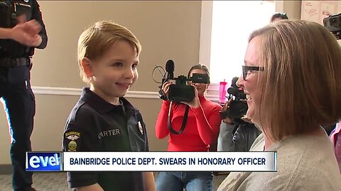 Bainbridge Township Police Department swears in its newest officer: 5-year-old Carter
