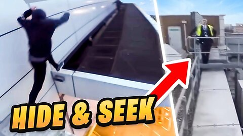 ROOFTOP HIDE AND SEEK vs SECURITY! *ESCAPE*