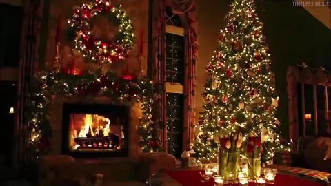 10 Hours of Classic Christmas Music with Fireplace