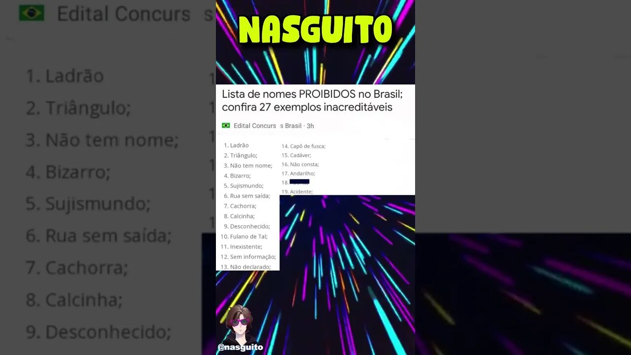 Memes em imagens - 27 NOMES PROIBIDOS #shorts