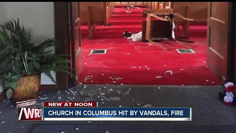 Church in Columbus, Ind. vandalized and a fire was set in the basement