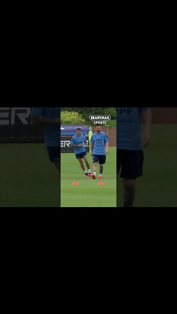 Lionel Messi back training with Argentina after World Cup victory