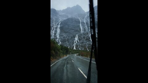 The drive to Milford Sound in a storm. #newzland #nzmustdo