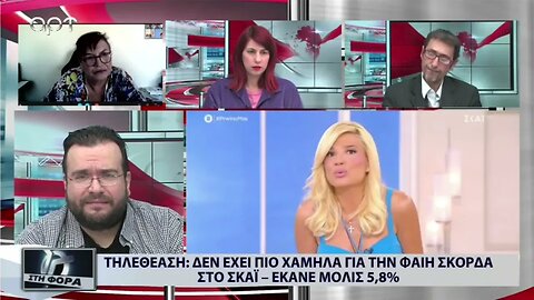 Τηλεθέαση: Δεν έχει πιο χαμηλά για την Φαίη Σκορδά στον Σκαι - Έκανε μόλις 5,8% (ΑΡΤ, 3/11/2022)