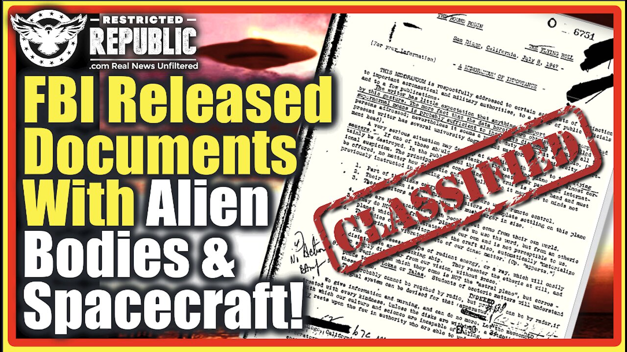 What? FBI Released Docs With Intel Of Alien Bodies & Spacecraft! NY Times Gets Sneak Peak Of Report