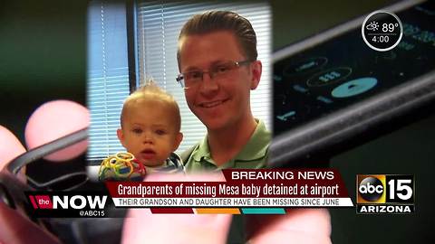 Grandparents of missing baby taken into custody at airport