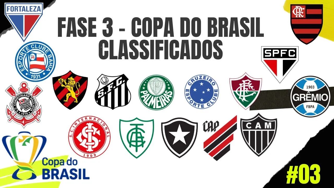 Copa do Brasil 2023 FASE 3 - CLASSIFICADOS - #copadobrasil