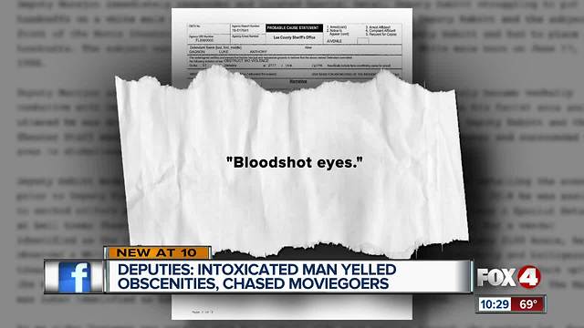 Man yells obscenities, chases people at Fort Myers movie theater