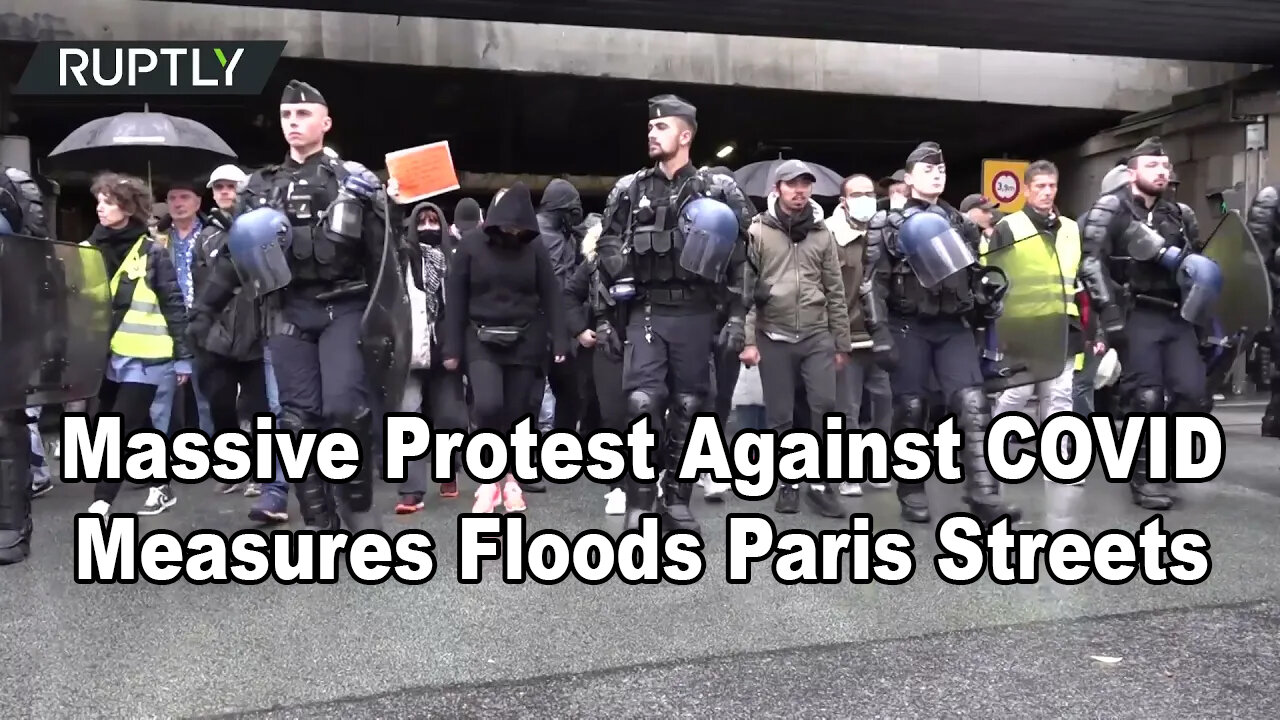 Massive Protest Against COVID Measures Floods Paris Streets