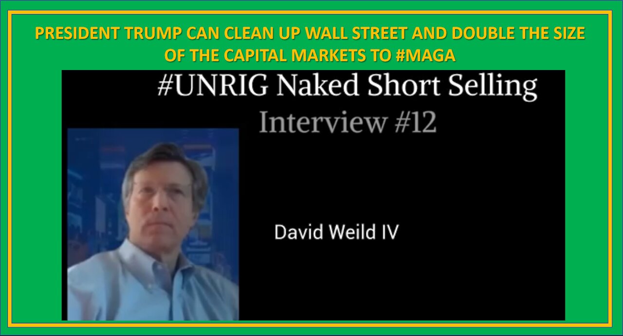 President Trump Can Clean Up Wall Street and Double the Size of the Capital Markets to #MAGA