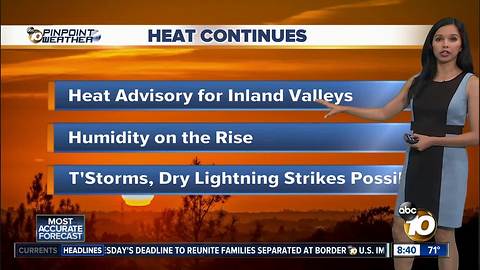 10News Pinpoint Weather for Sat. July 7, 2018