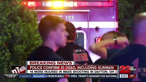 Police confirm 10 dead and 16 injured in Dayton Ohio mass shooting