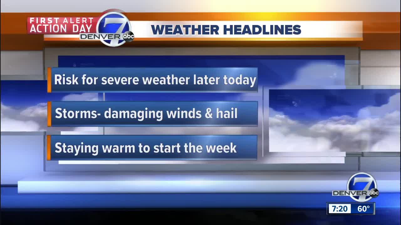 Risk for severe weather Sunday in Denver
