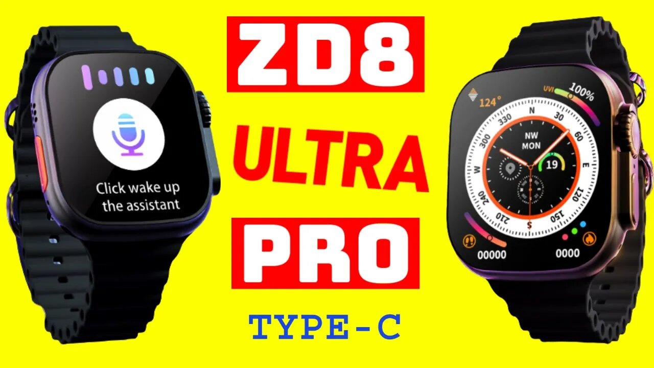 ZD8 ULTRA PRO TYPE-C smartwatch atualização upgrade ZD8 Ultra Max Zordai pk HK8 HK9 HK10