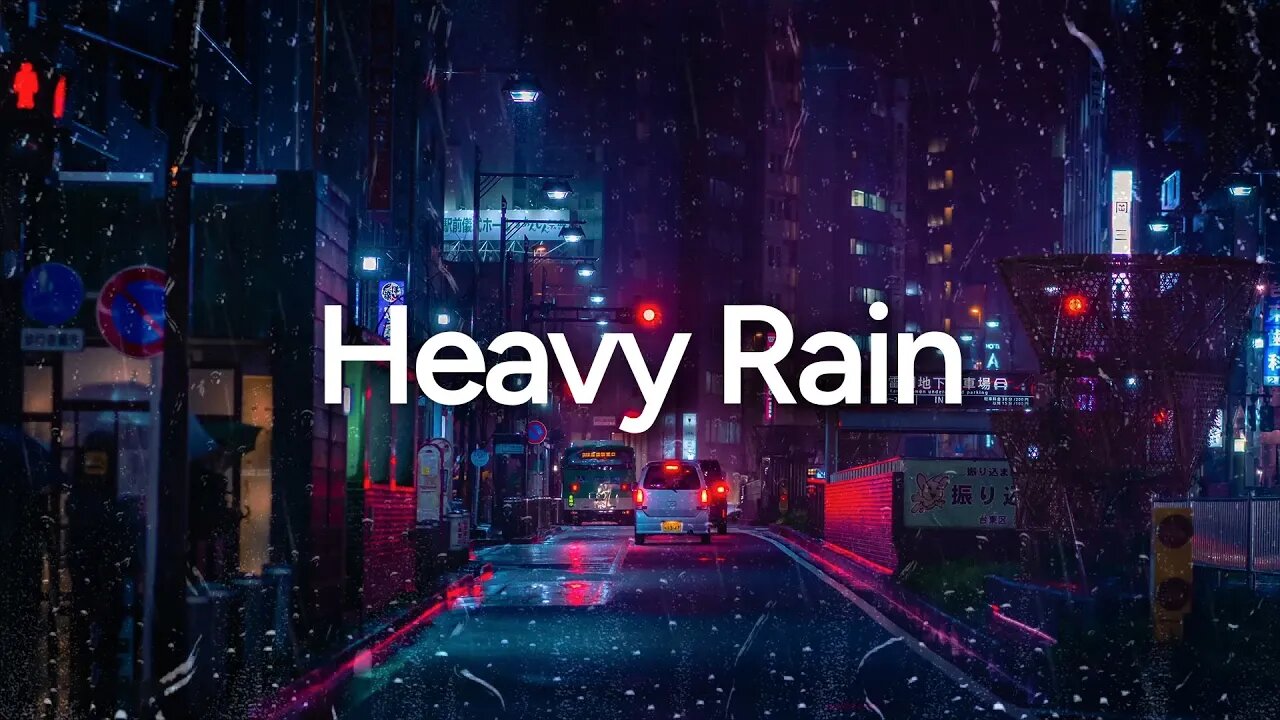 Heavy Rain in City | 10 Hours of Heavy Rain to Fall Asleep in 2 Minutes, White Noise Rain