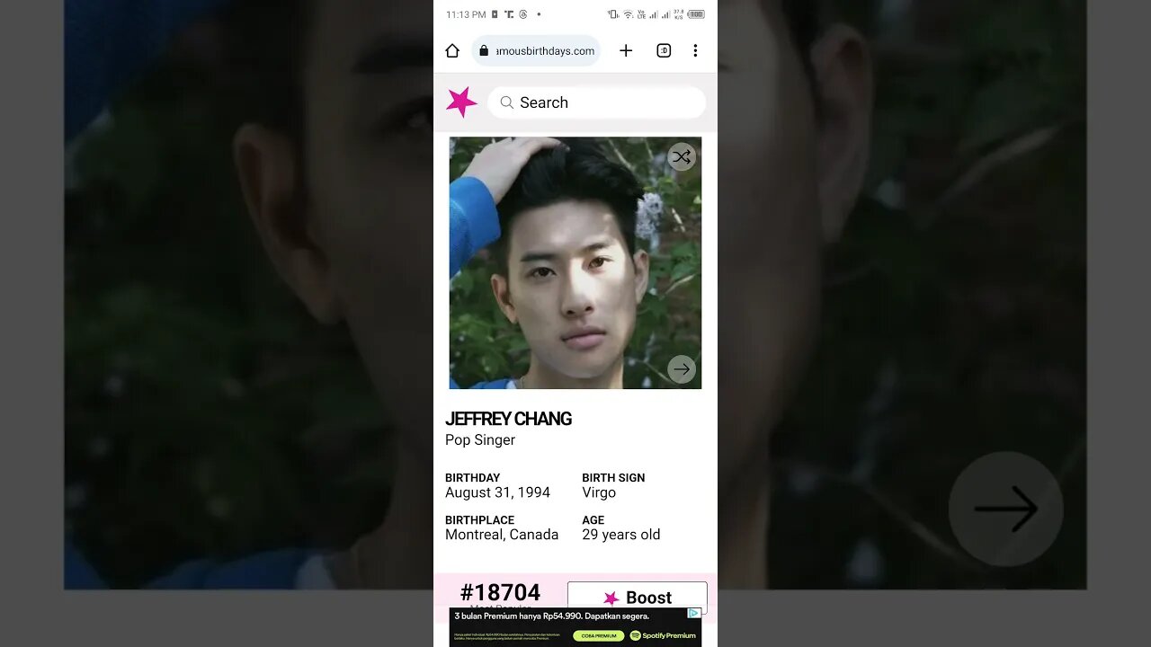 HAPPY 29 BIRTHDAY JEFFREY CHANG Pop Singer