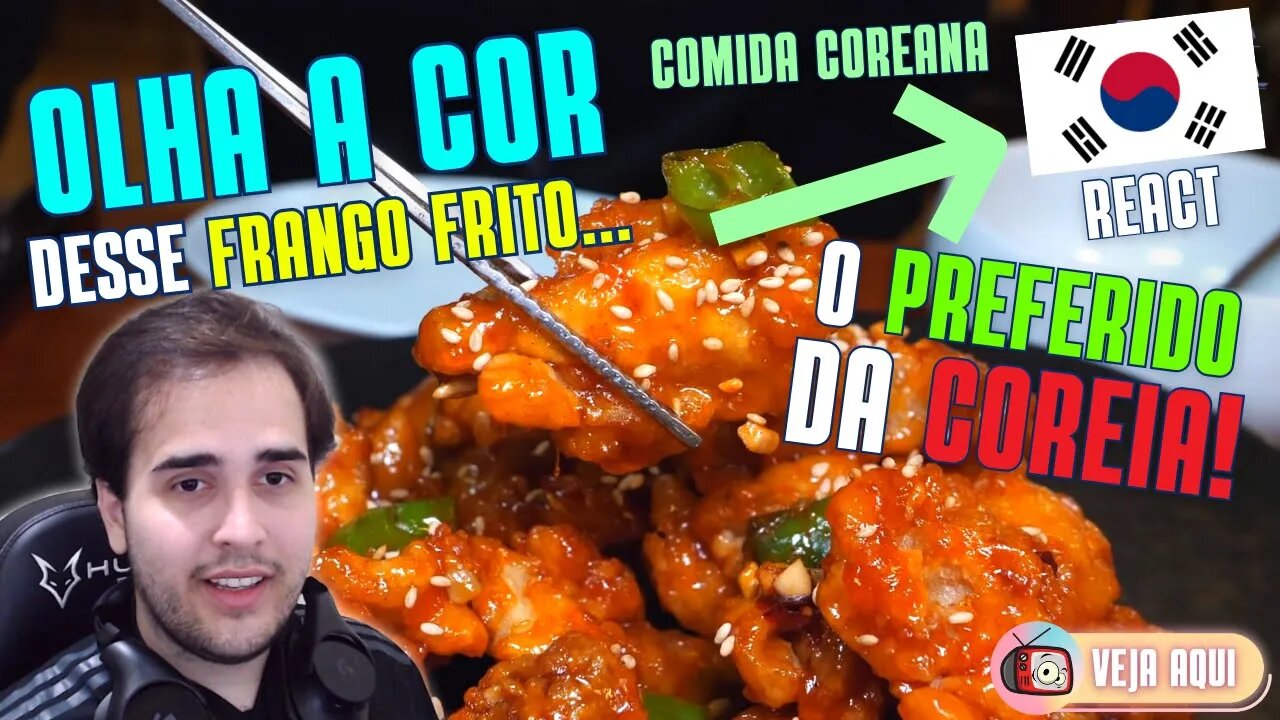 O MELHOR FRANGO FRITO DA COREIA! É BEM PICANTE! Comida de Rua Coreana | Veja Aqui React